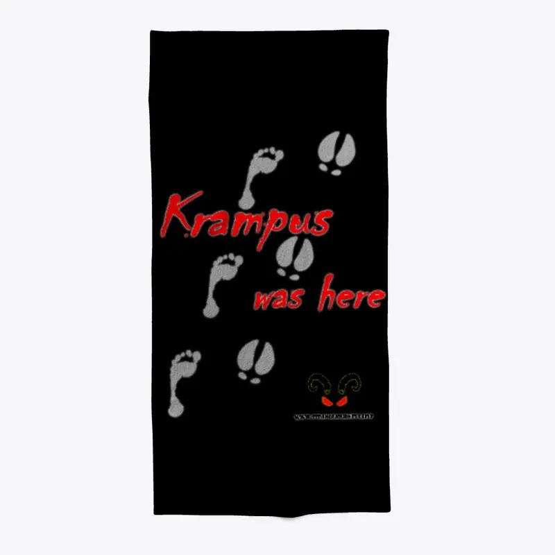 Krampus Was Here beach towel