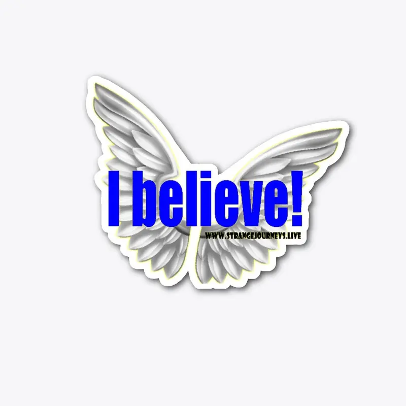 I Believe in Angels die cut sticker