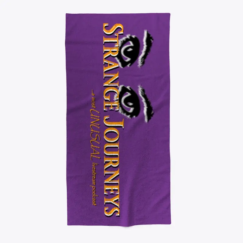 Strange Journeys logo beach towel