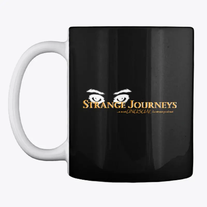 Strange Journeys logo black mug